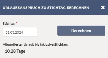Urlaubsanspruch zu Stichtag berechnen