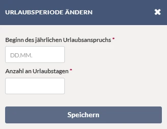 Urlaubsperiode ändern